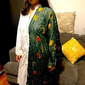 tie-dyed dupatta/scarf (green)